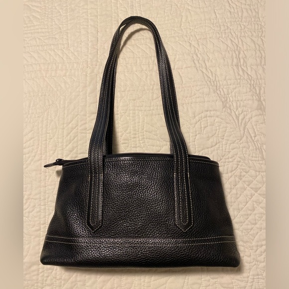 Vintage Brighton Black Pebbled Leather Shoulder Bag - Plaid Lined - Picture 10 of 15